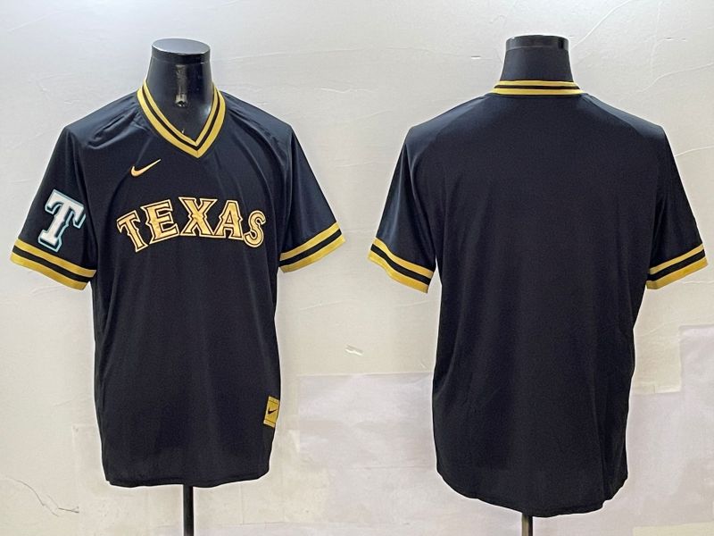 Men Texas Rangers Blank Black Gold Game 2025 Nike MLB Jersey style 2->texas rangers->MLB Jersey